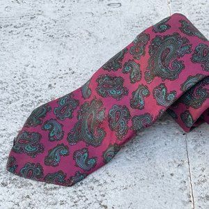 Vintage Swindon Men Tie Praseley Purple Necktie Fabric From Italy Made in USA